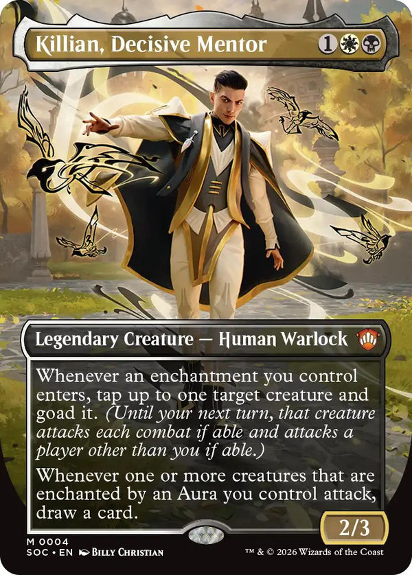 Magic Secrets of Strixhaven Commander Deck Silverquill Influence - commander-kaart Killian, Decisive Mentor (borderless)