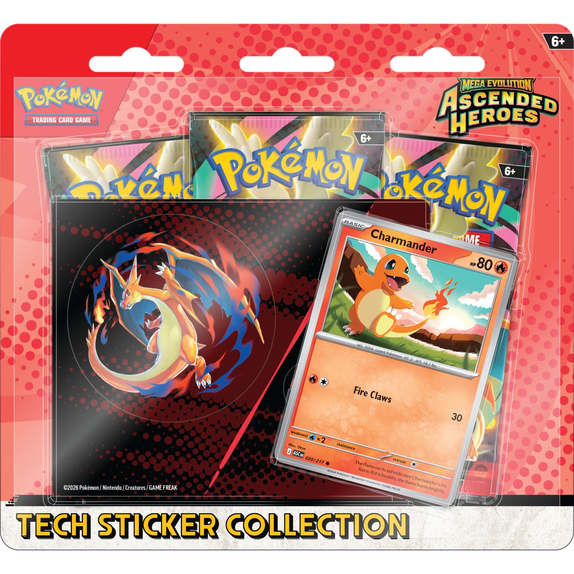 Ascended Heroes: Charmander Tech Sticker Collection Immagine principale del prodotto