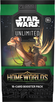 English Homeworlds booster pack with Gungan artwork, packaging example