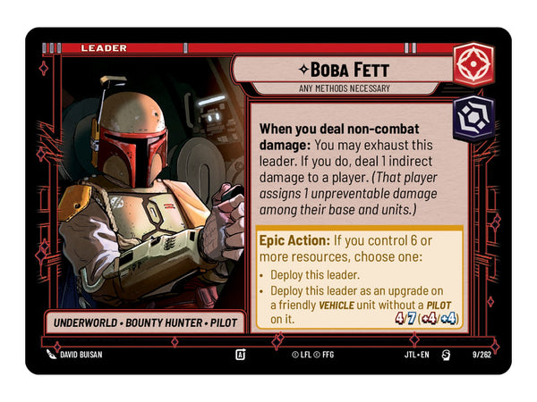 Star Wars Unlimited Jump to Lightspeed Spotlight Deck Boba Fett - de Boba Fett leaderkaart uit het deck