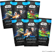 Inhoud van de Legends of the Force Prerelease Box: boosters, deckbox en counters - 841333129958