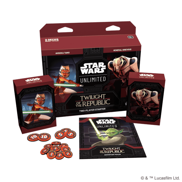 Doos van de Twilight of the Republic Two-Player Starter Kit met Ahsoka Tano en General Grievous | Lichcards