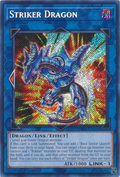 Striker Dragon (Secret Rare) - RA01-EN046 - Secret Rare - 1st Edition