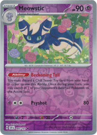 Surging Sparks - 085/191 - Meowstic - Reverse Holo