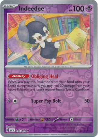 Surging Sparks - 093/191 - Indeedee - Reverse Holo