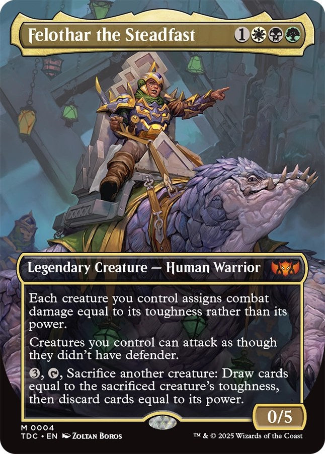 Magic Tarkir: Dragonstorm Commander Deck Abzan Armor - commander-kaart Felothar the Steadfast (borderless)