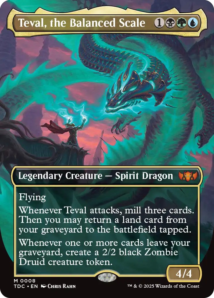 Magic Tarkir: Dragonstorm Commander Deck Sultai Arisen - commander-kaart Teval, the Balanced Scale (borderless)