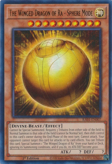 The Winged Dragon of Ra - Sphere Mode (UR) - RA01-EN007 - Ultra Rare - 1st Edition