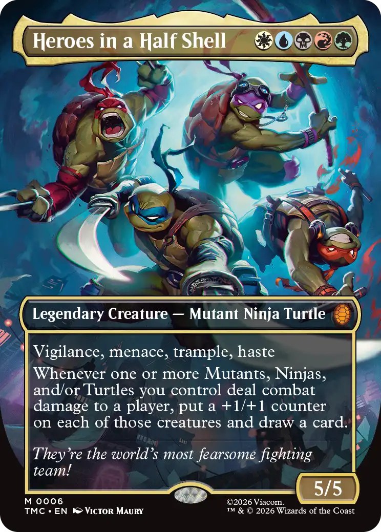 Magic Teenage Mutant Ninja Turtles Commander Deck Turtle Power! - featured commander Heroes in a Half Shell (borderless, Engelse kaart)