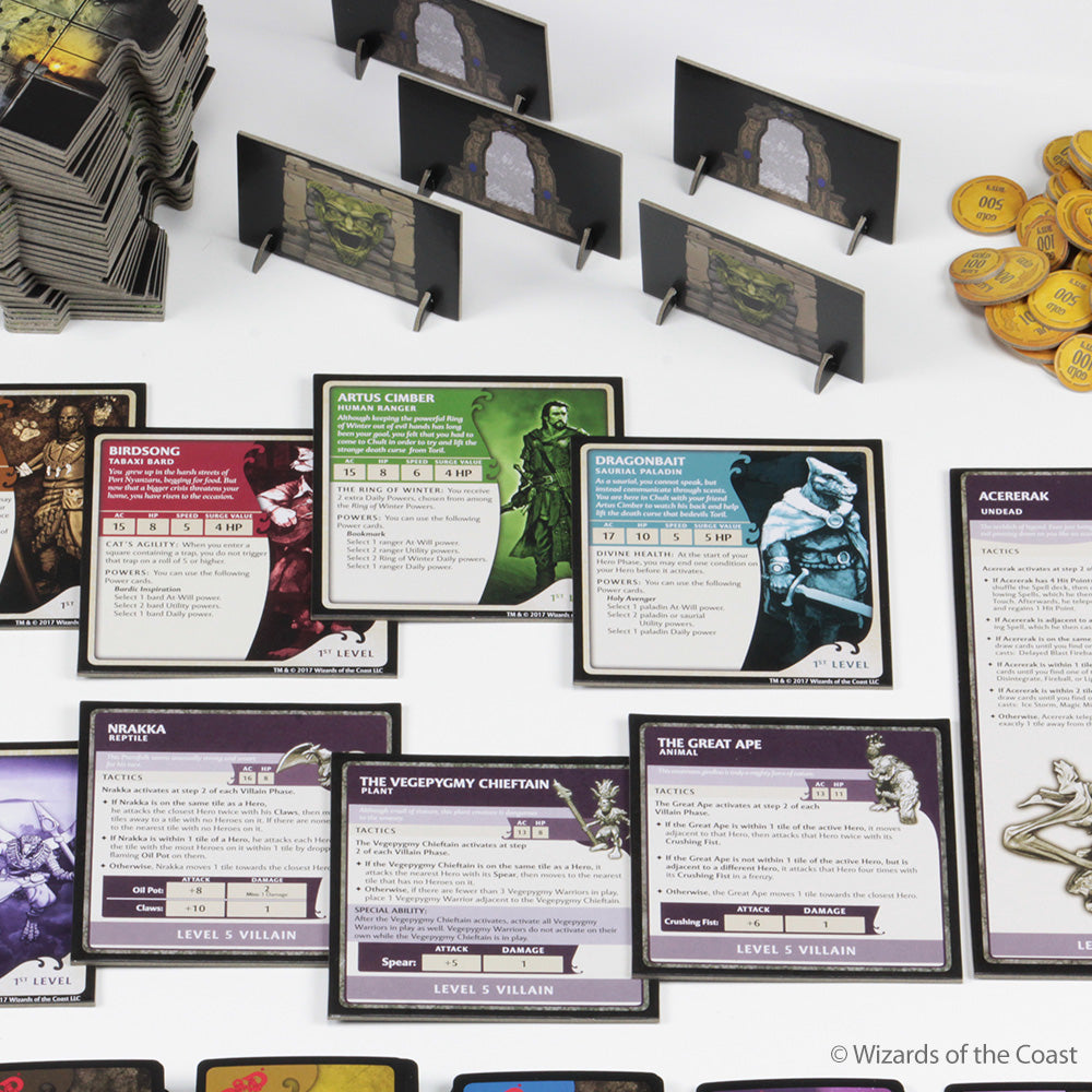 Dungeons and Dragons Tomb of Annihilation English hero cards and cardboard components