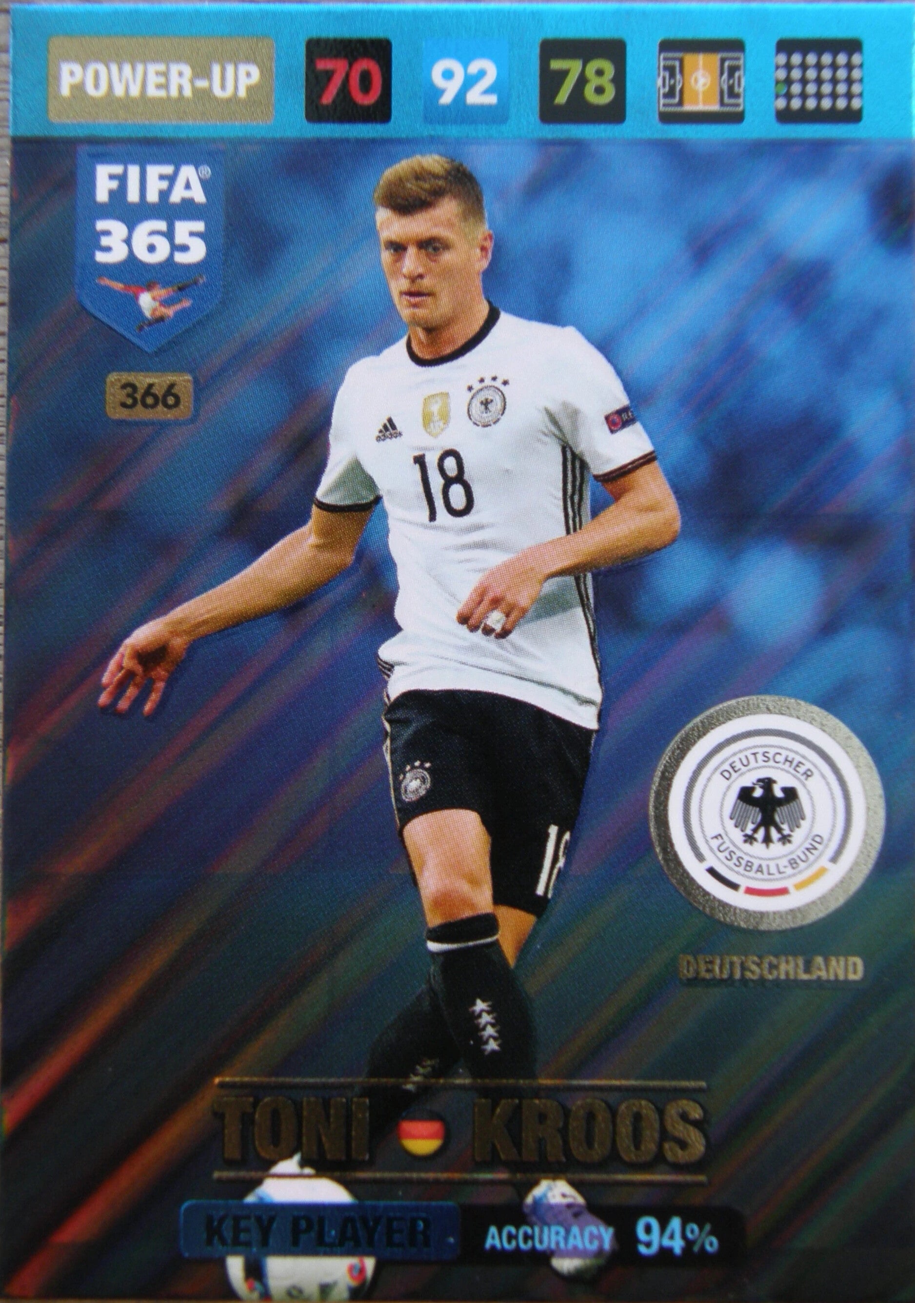 Toni Kroos - FIFA 365: 2017 Adrenalyn XL Power-Up – Key Player #366 - Near Mint Hauptbild