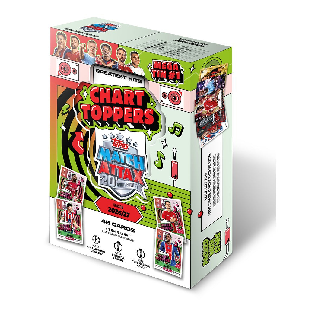 Topps Match Attax UEFA Club Competitions 2026/27 Mega Tin #1 Chart Toppers – Greatest Hits, 52 kaarten