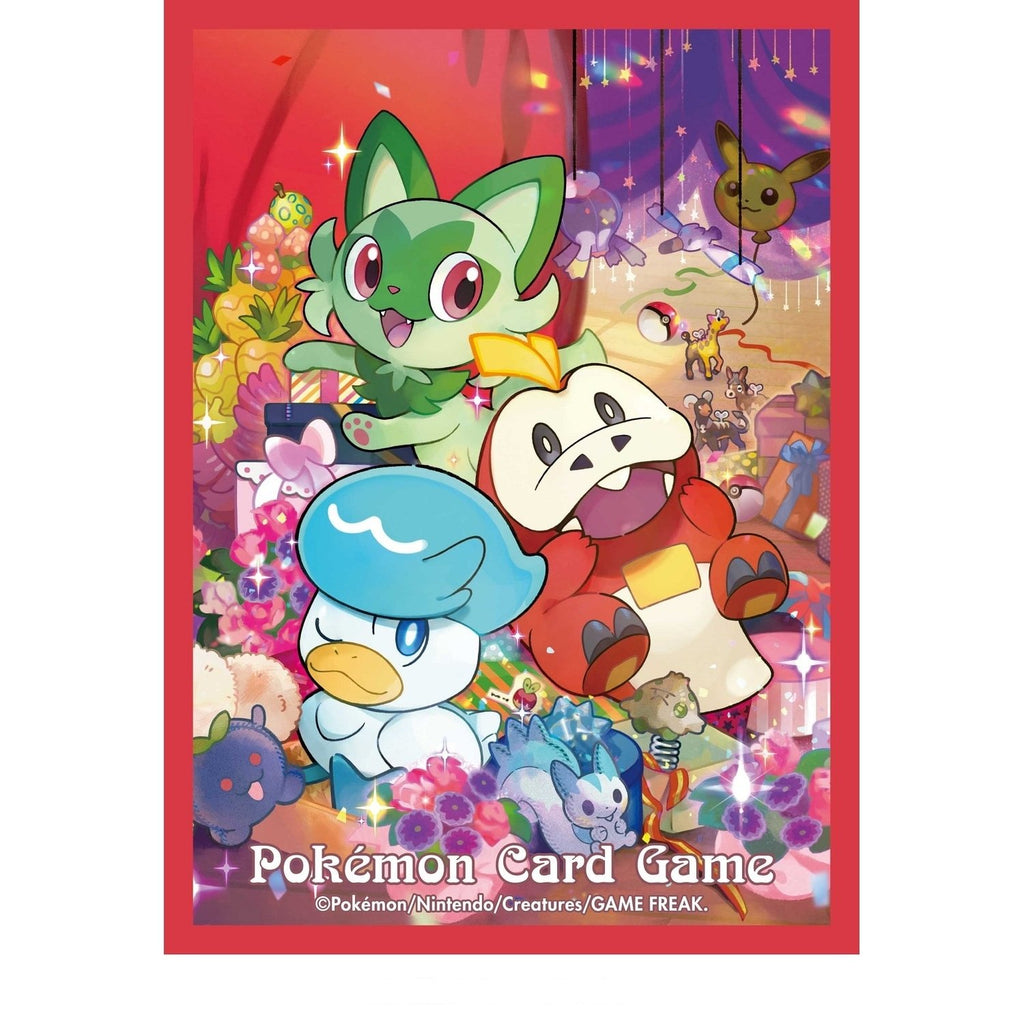 Pokémon Sleeves - Sprigatito, Fuecoco & Quaxly (64 stuks, Japans) – het volledige ontwerp van de sleeve (officiële afbeelding Pokémon Center Japan)