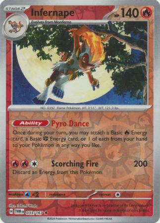 Twilight Masquerade - 033/167 - Infernape - Reverse Holo