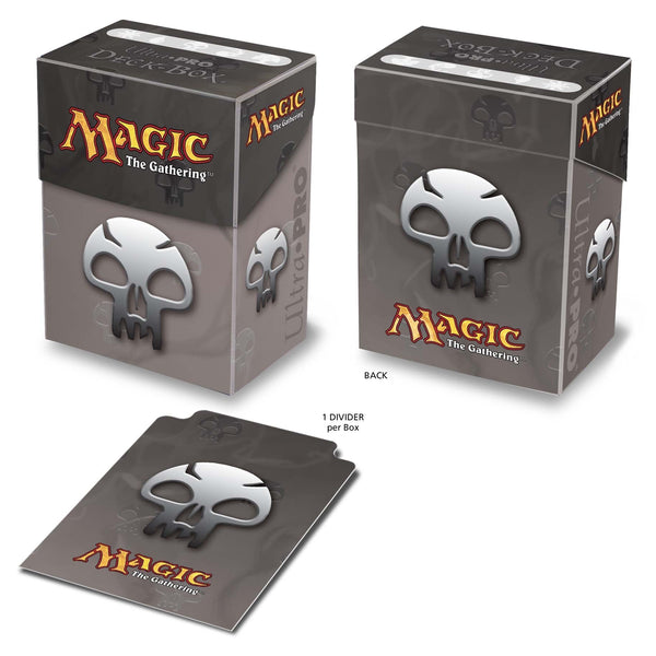 Ultra PRO Mana 1 Black Deck Box – voorzijde, achterzijde en divider