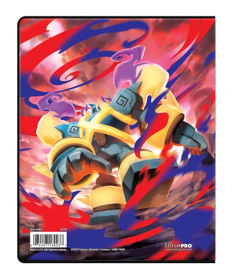 Achterkant van de Ultra PRO Pokémon Delta Reign 4-Pocket Portfolio met Mega Golurk