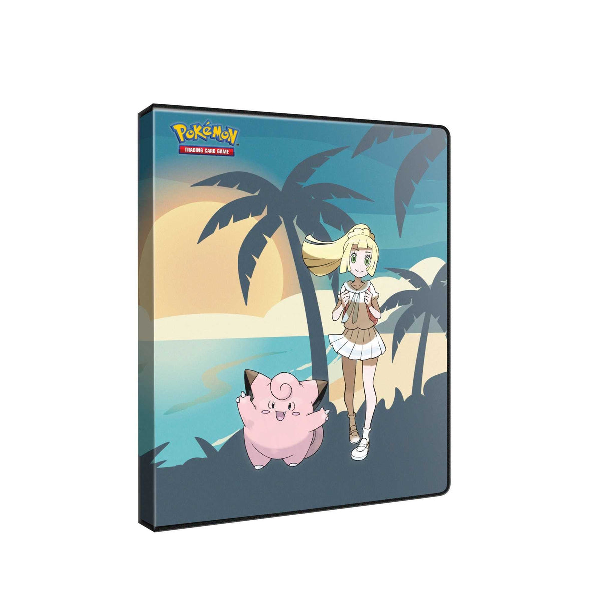 Ultra PRO Pokémon Lillie und Clefairy 4-Pocket Sammelmappe, Vorderseite schräg gesehen