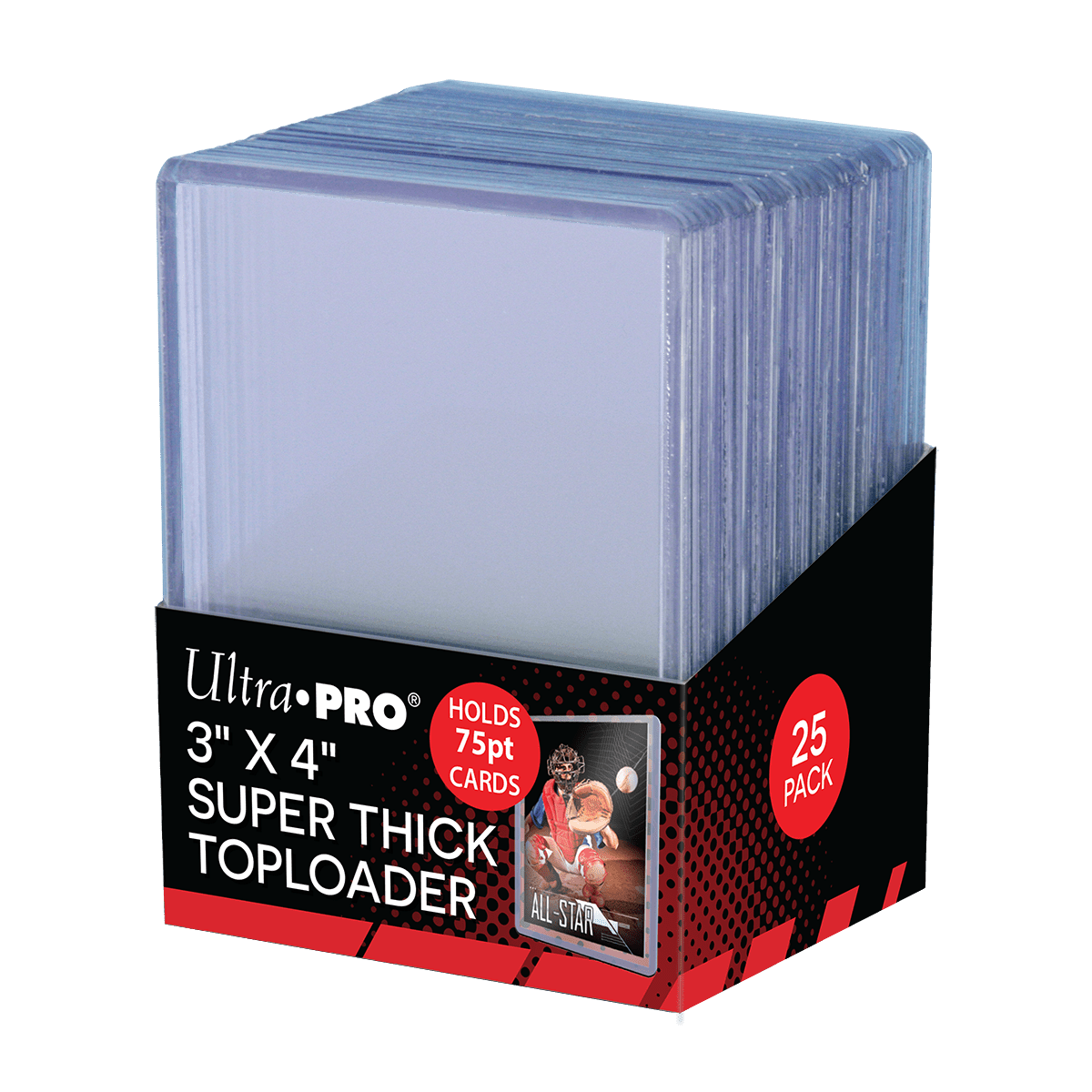 Ultra PRO Super Thick 75PT Toploaders verpakking met 25 stuks