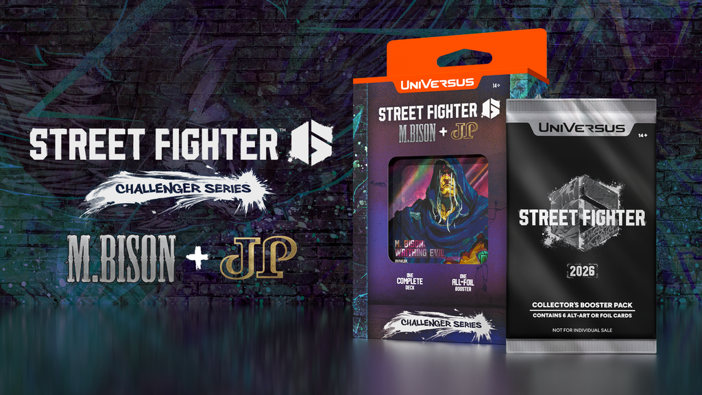 Offizielles Bild der M. Bison + JP Deckverpackung mit dem enthaltenen Street Fighter 6 Collector Booster