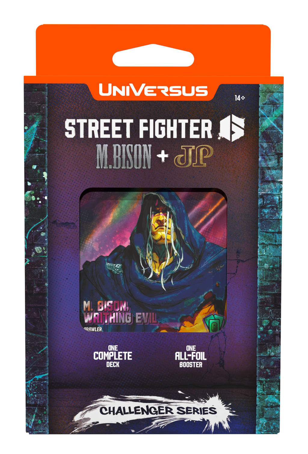 Vorderseite der englischen UniVersus Street Fighter 6 Challenger Series 2 M. Bison + JP Deckverpackung