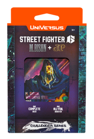 Front of the English UniVersus Street Fighter 6 Challenger Series 2 M. Bison + JP deck packaging
