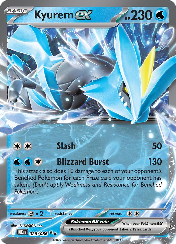 Pokémon-kaart Kyurem ex 028/086 Double Rare uit de set Black Bolt Imagen principal del producto