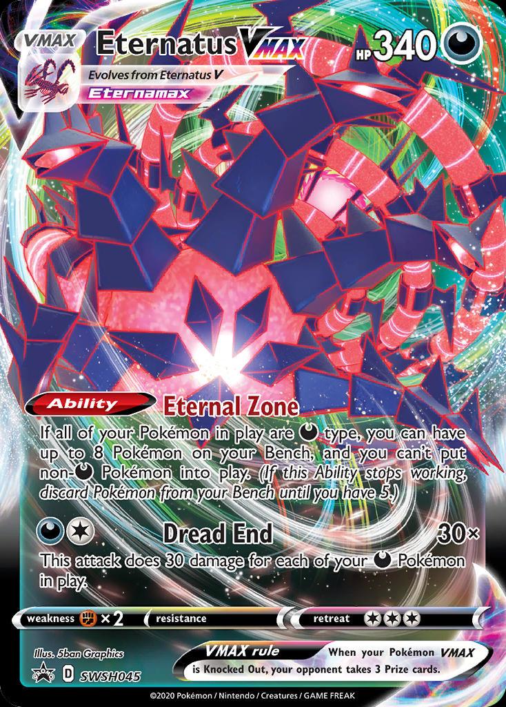 Pokémon-kaart Eternatus VMAX SWSH045 Promo uit de set SWSH Black Star Promos Image principale du produit