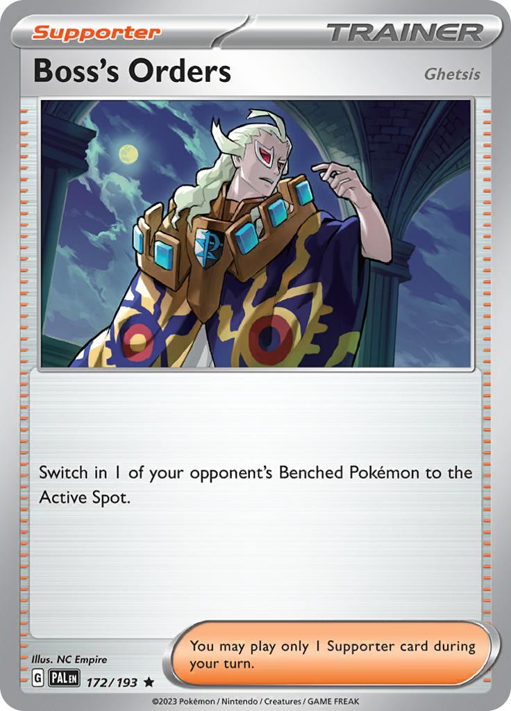 Pokémon-kaart Boss's Orders 172/193 Rare uit de set Paldea Evolved Hoofdafbeelding