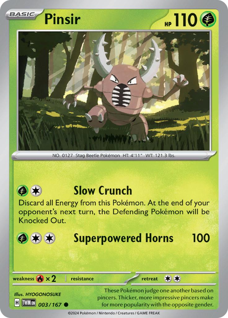 Pokémon-kaart Pinsir 003/167 Common uit de set Twilight Masquerade Image principale du produit