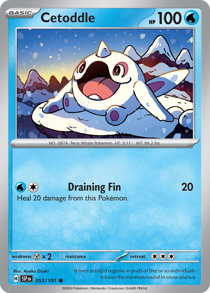 Pokémon-kaart Cetoddle 053/191 Common uit de set Surging Sparks Imagen principal del producto