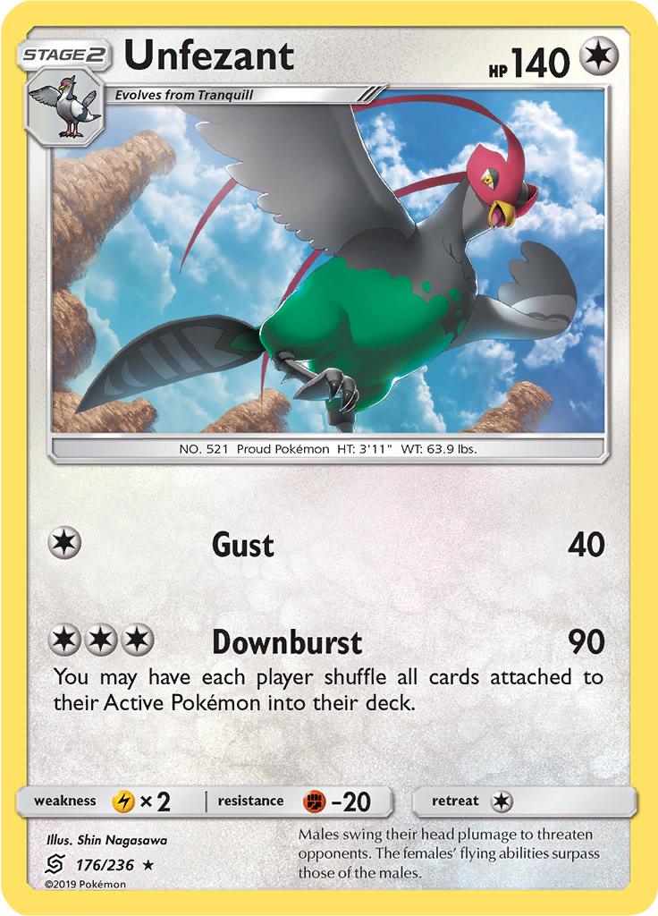 Pokémon-kaart Unfezant 176/236 Rare uit de set Unified Minds Hoofdafbeelding