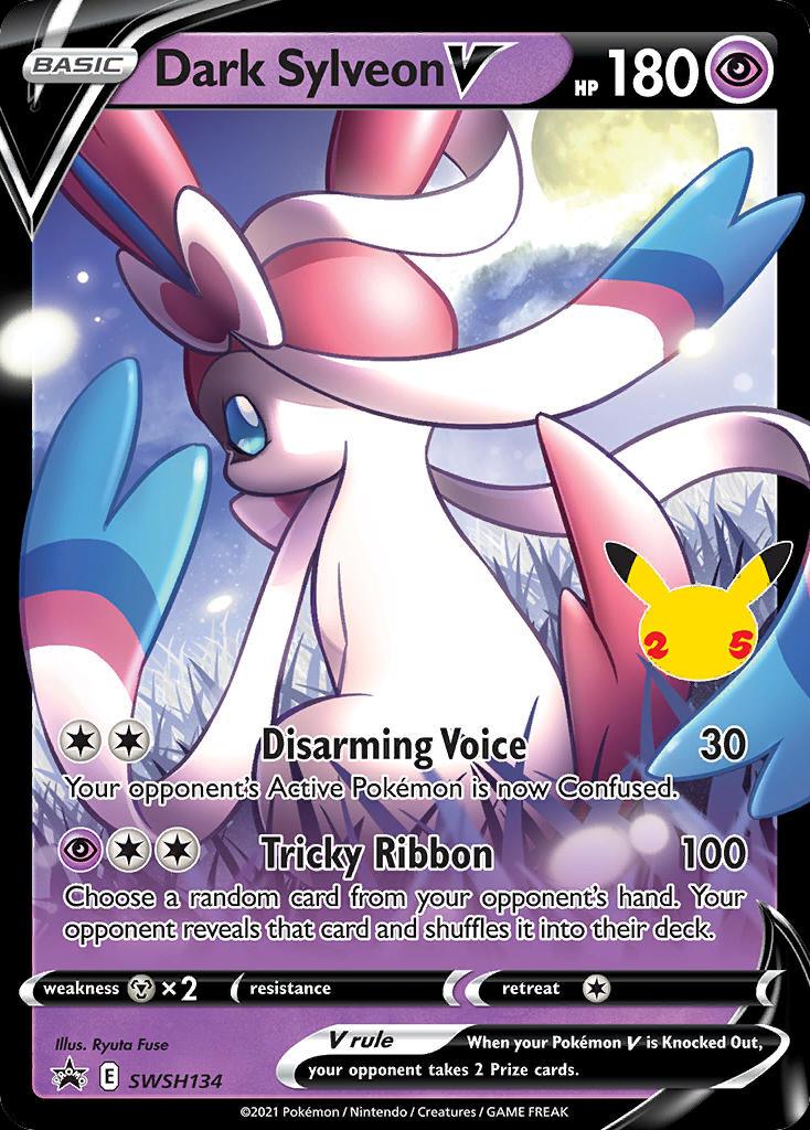 Pokémon-kaart Dark Sylveon V SWSH134 Promo uit de set SWSH Black Star Promos Immagine principale del prodotto
