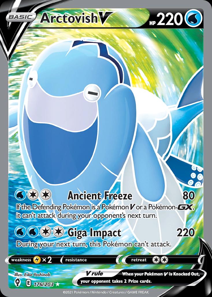 Pokémon-kaart Arctovish V 176/203 Ultra Rare uit de set Evolving Skies