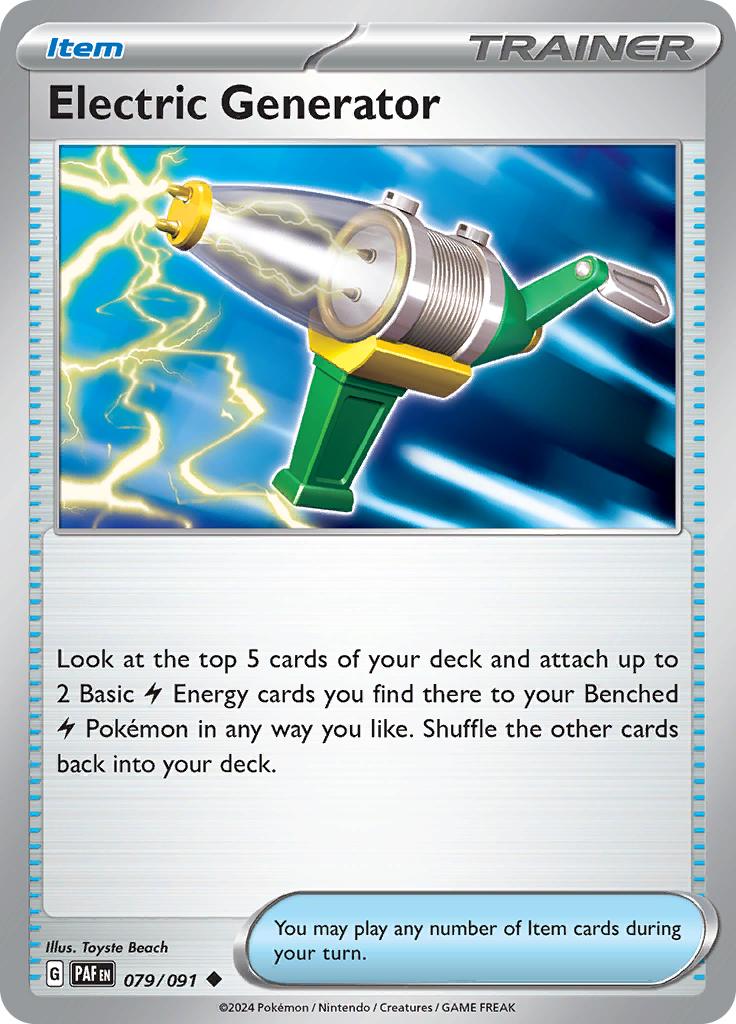 Pokémon-kaart Electric Generator 079/091 Uncommon uit de set Paldean Fates