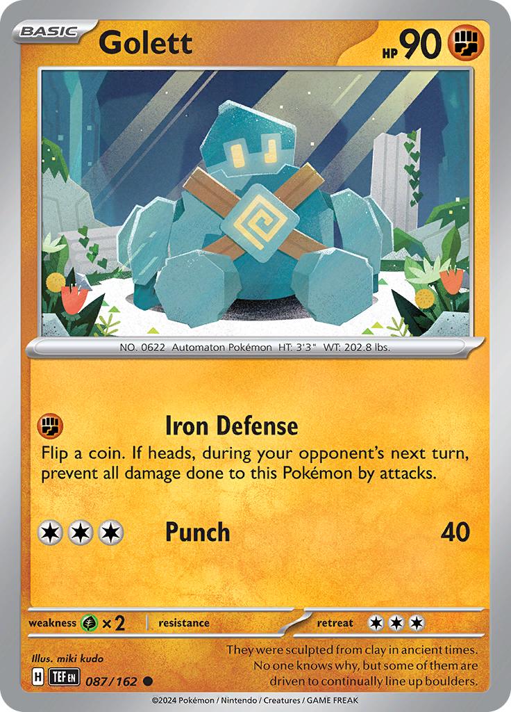 Pokémon-kaart Golett 087/162 Common uit de set Temporal Forces