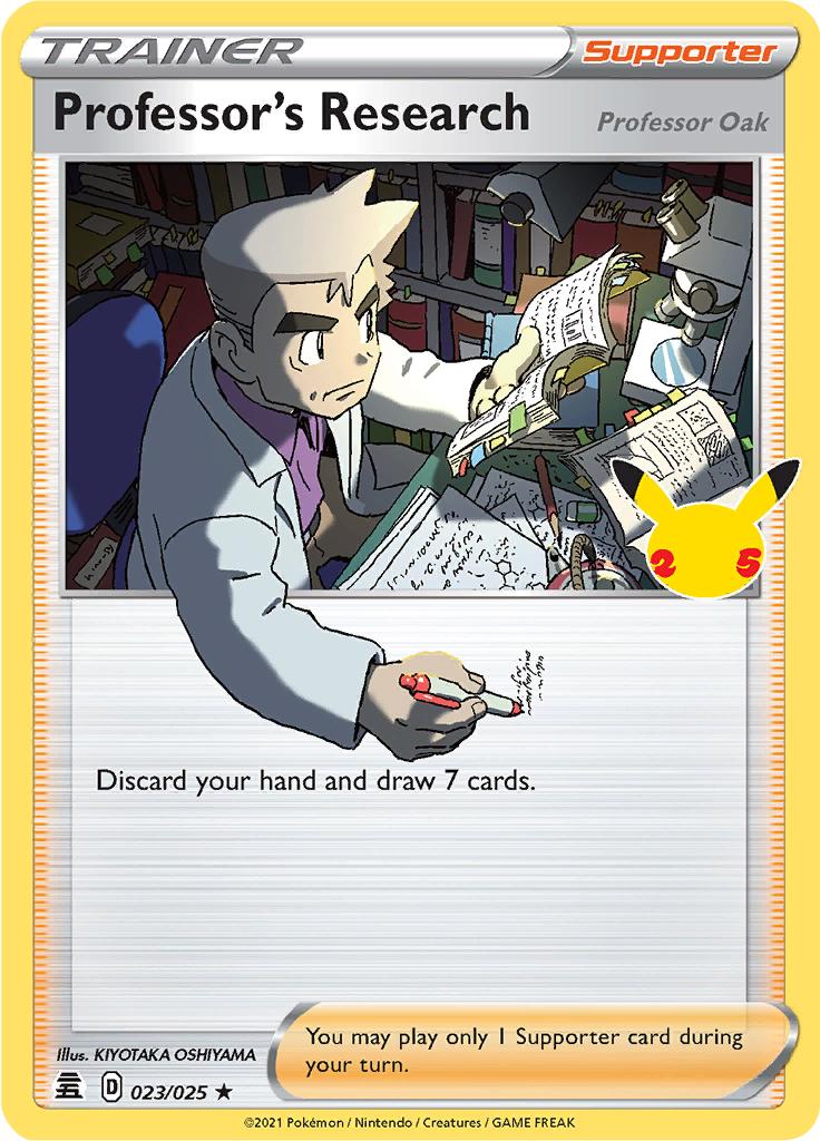 Pokémon-kaart Professor's Research 23/25 Holo Rare uit de set Celebrations Immagine principale del prodotto