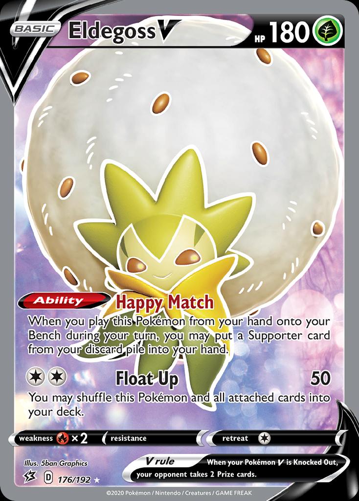 Pokémon-kaart Eldegoss V 176/192 Ultra Rare uit de set Rebel Clash