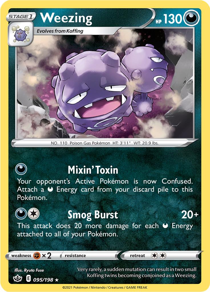 Pokémon-kaart Weezing 095/198 Rare uit de set Chilling Reign
