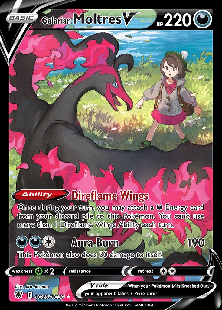 Pokémon-kaart Galarian Moltres V TG20/TG30 Ultra Rare uit de set Astral Radiance Imagen principal del producto