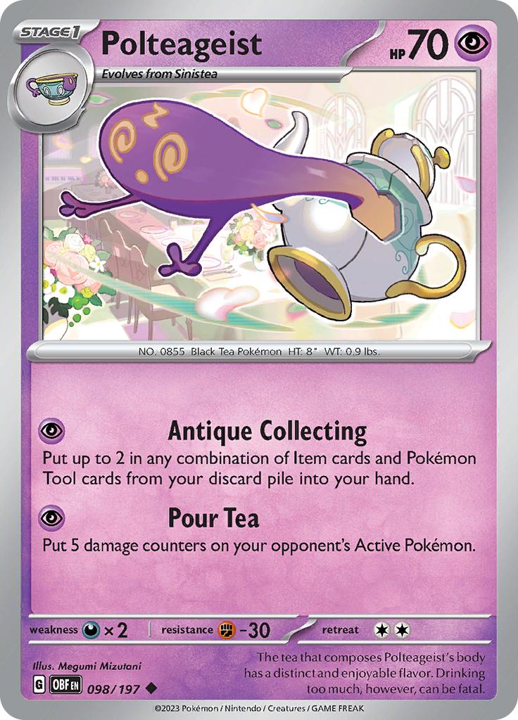 Pokémon-kaart Polteageist 098/197 Uncommon uit de set Obsidian Flames Hauptbild