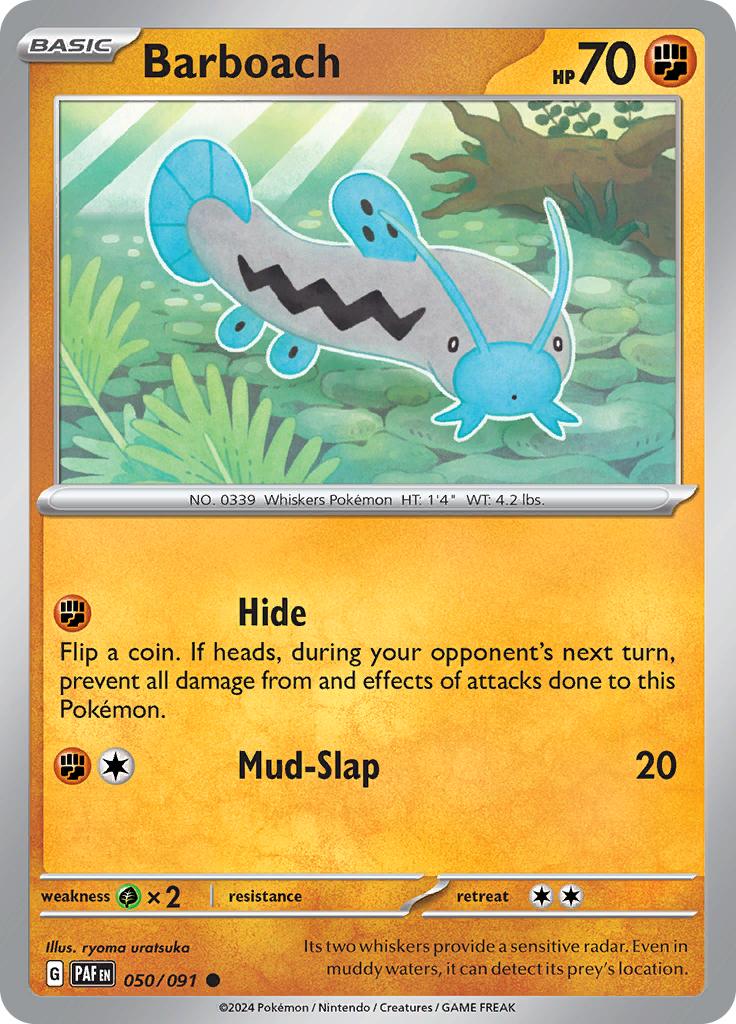Pokémon-kaart Barboach 050/091 Common uit de set Paldean Fates