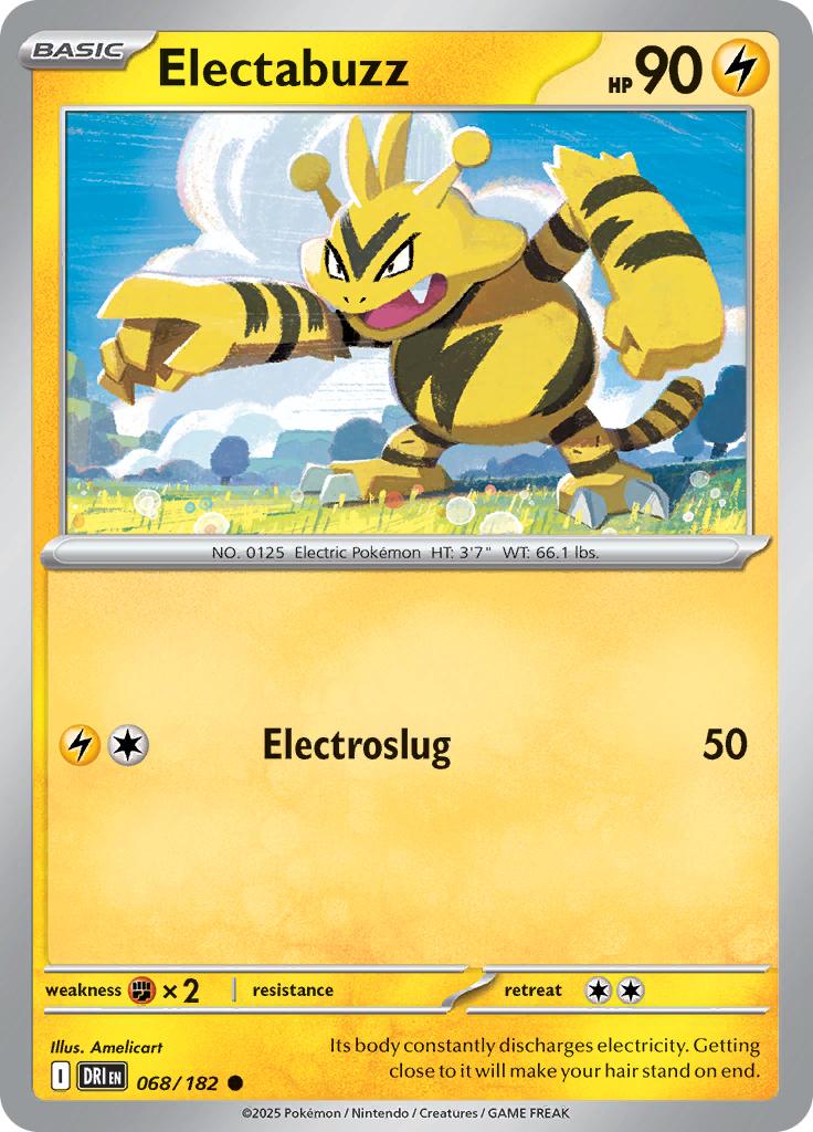 Pokémon-kaart Electabuzz 068/182 Common uit de set Destined Rivals