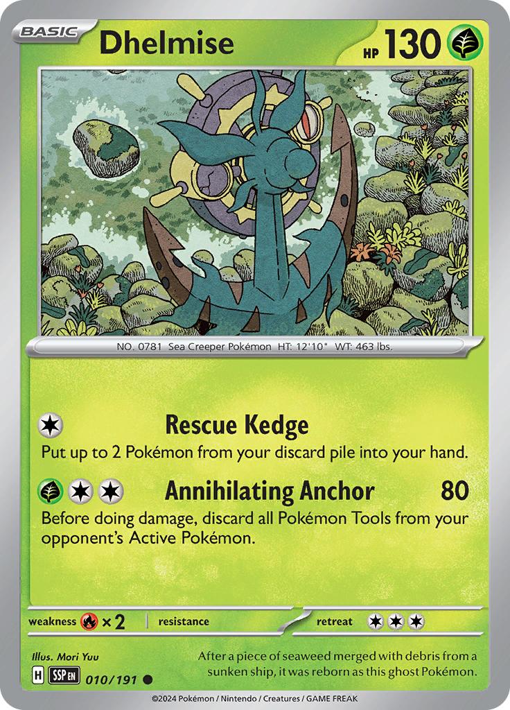 Pokémon-kaart Dhelmise 010/191 Common uit de set Surging Sparks