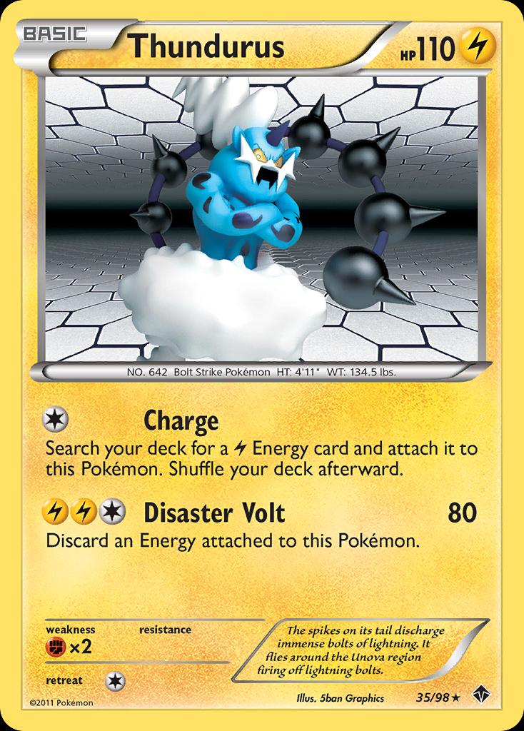 Pokémon-kaart Thundurus 35/98 Holo Rare uit de set Emerging Powers Image principale du produit