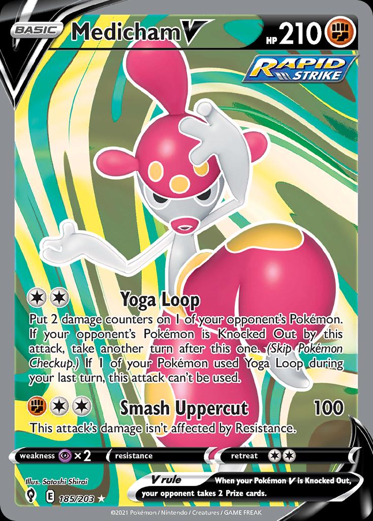 Pokémon-kaart Medicham V 185/203 Ultra Rare uit de set Evolving Skies Hauptbild