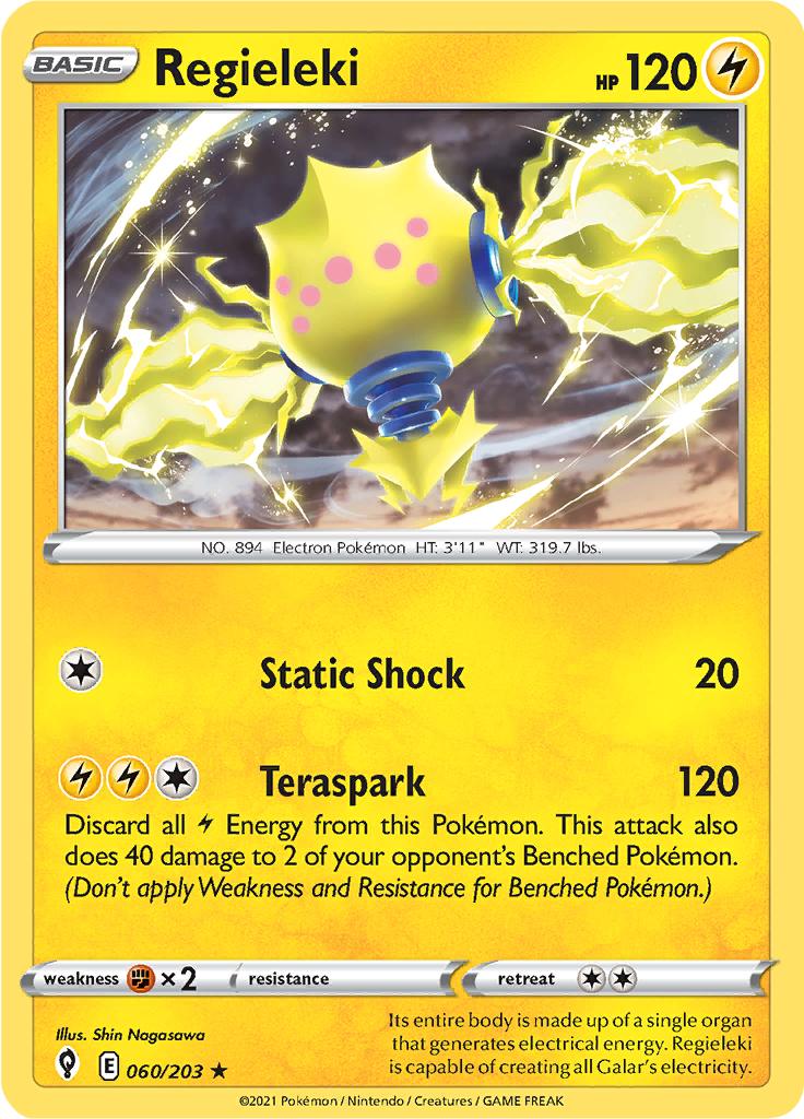 Pokémon-kaart Regieleki 060/203 Holo Rare uit de set Evolving Skies Immagine principale del prodotto