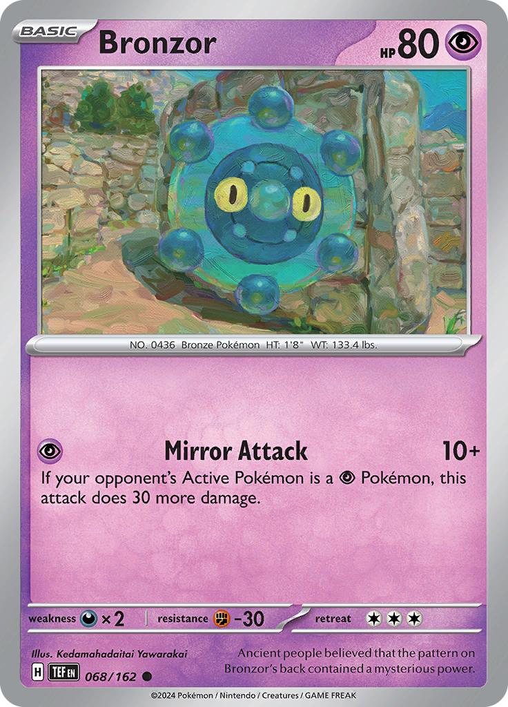 Pokémon-kaart Bronzor 068/162 Common uit de set Temporal Forces