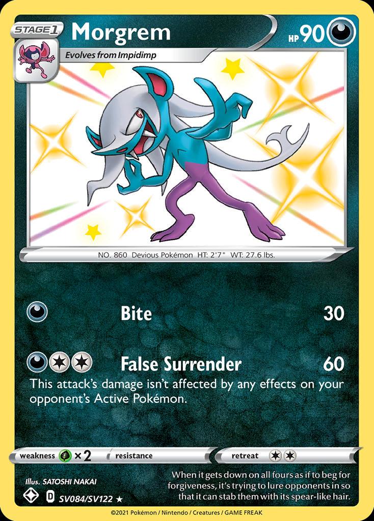 Pokémon-kaart Morgrem SV084/SV122 Secret Rare uit de set Shining Fates