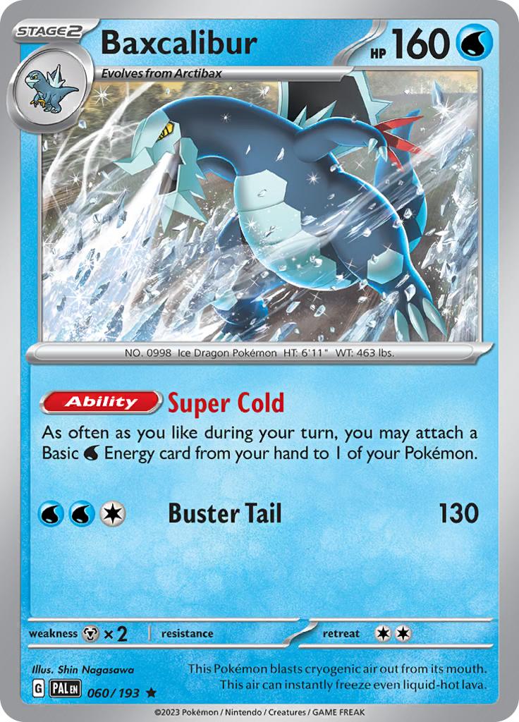 Pokémon-kaart Baxcalibur 060/193 Rare uit de set Paldea Evolved