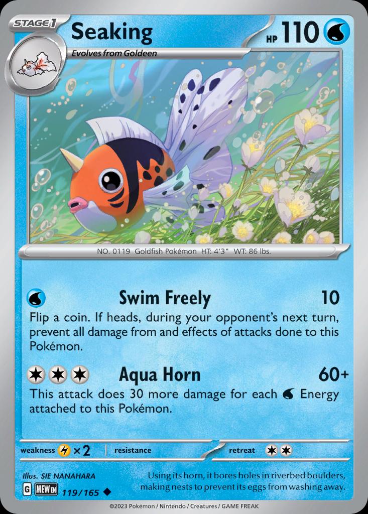 Pokémon-kaart Seaking 119/165 Uncommon uit de set 151